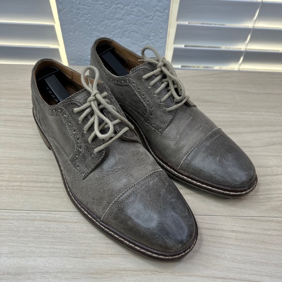 Cole Haan Shoes Men Size 9M Gray Colton Leather Cap Toe...